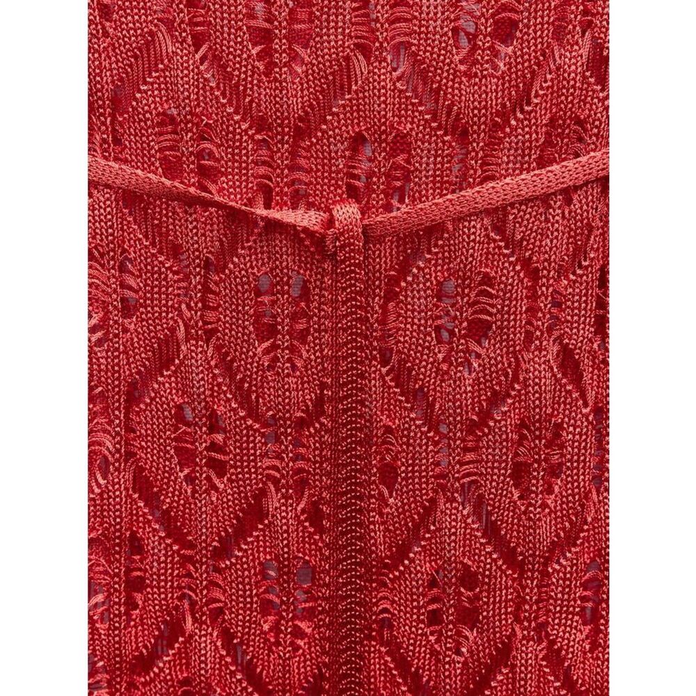 ZARA LONG FRINGED OPEN KNIT TUNIC
RED - Picture 6 of 8